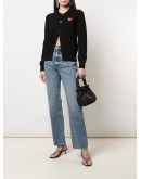 heart-patch knit cardigan