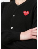 heart-patch knit cardigan