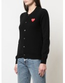 heart-patch knit cardigan