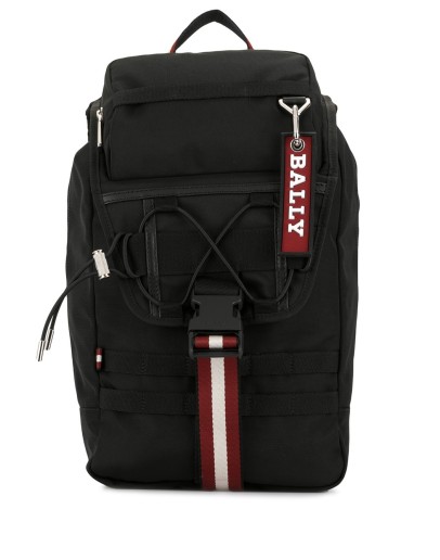 buckled logo backpack