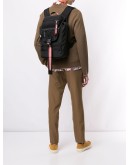buckled logo backpack