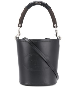 logo-embossed bucket bag
