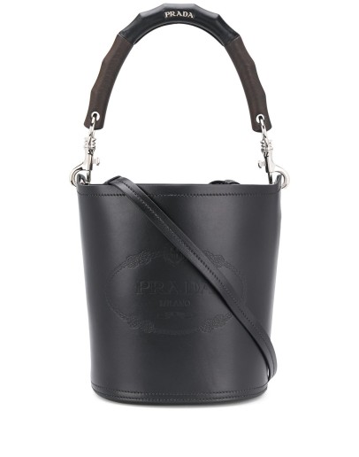 logo-embossed bucket bag