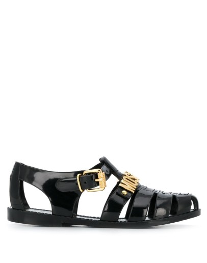 lettering logo jelly sandals