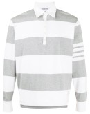 stripe oversized longsleeved 4-Bar polo