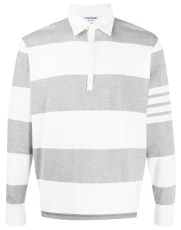 stripe oversized longsleeved 4-Bar polo