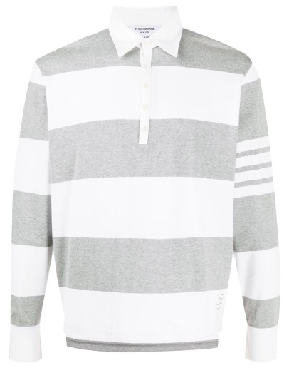 stripe oversized longsleeved 4-Bar polo