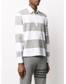 stripe oversized longsleeved 4-Bar polo