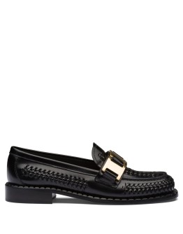 buckled woven loafers