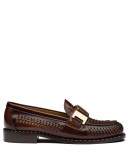buckled woven loafers