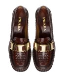 buckled woven loafers