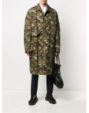 camouflage-print single-breasted coat