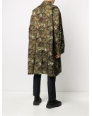 camouflage-print single-breasted coat