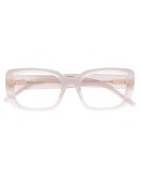 transparent rectangular frame glasses