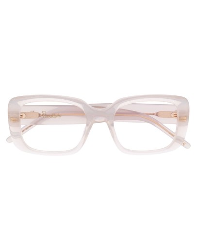 transparent rectangular frame glasses
