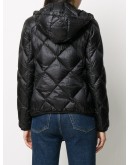 diamond-quilted hooded jacket
