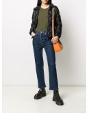 diamond-quilted hooded jacket