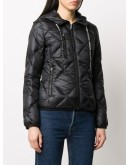 diamond-quilted hooded jacket