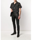multi-zip slim leg denim jeans