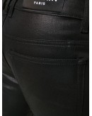 multi-zip slim leg denim jeans