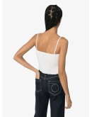 ribbed embroidered logo crop top