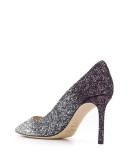 Romy 85mm glitter-effect pumps