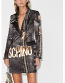 Macro briker-print blazer dress