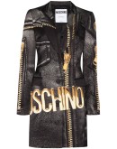 Macro briker-print blazer dress