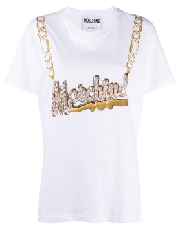 logo necklace graphic-print T-shirt