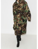 oversized padded camouflage-print coat