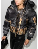 Marco Biker-print puffer jacket