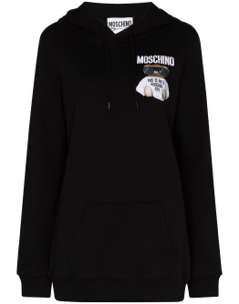 Teddy bear logo-print hoodie