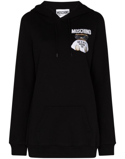 Teddy bear logo-print hoodie