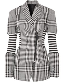 corset detail check blazer