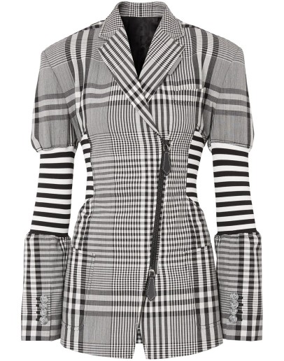 corset detail check blazer