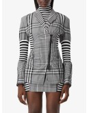 corset detail check blazer
