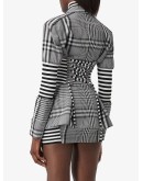 corset detail check blazer