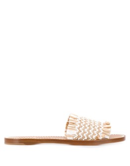 crystal-embellished raffia slides
