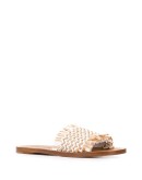 crystal-embellished raffia slides