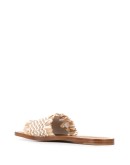 crystal-embellished raffia slides