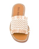 crystal-embellished raffia slides