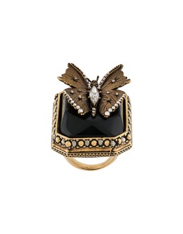 crystal-embellished butterfly ring