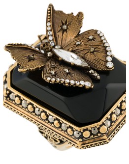 crystal-embellished butterfly ring
