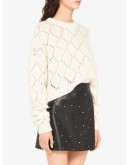 pearl-embellished argyle sweater