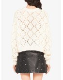 pearl-embellished argyle sweater