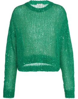 sequin-embellished mesh-knit jumper