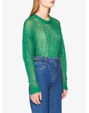 sequin-embellished mesh-knit jumper
