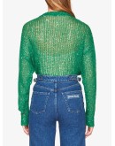 sequin-embellished mesh-knit jumper
