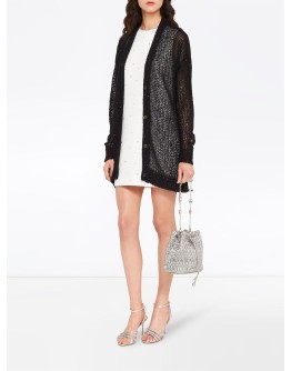 crystal embellished bucket bag