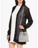 crystal embellished bucket bag